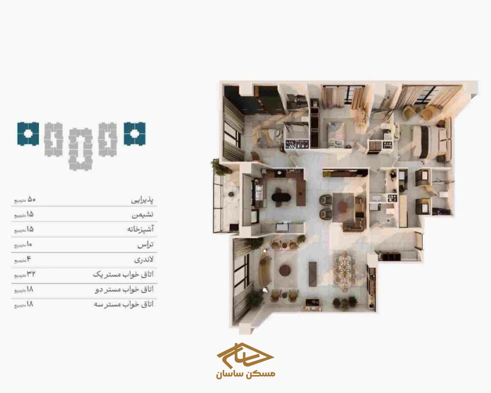 پلان واحد پروژه باغ مینو